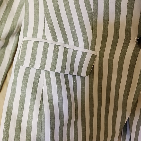 Loft linen blend strip sophisticated beachy blazer sz 2 (8) Summer Fun - Picture 4 of 10